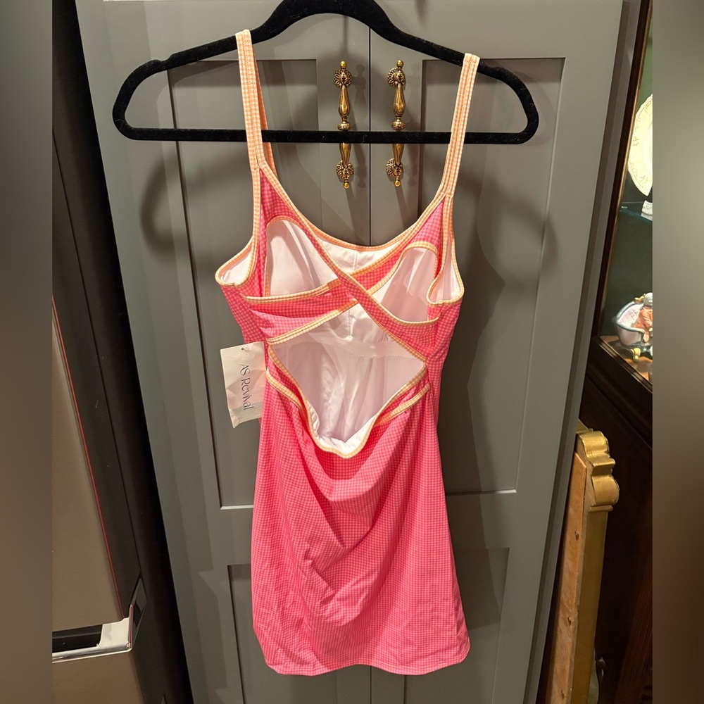 Altar'd State Pink & Cream Gingham Mini Dress - Picture 4 of 5